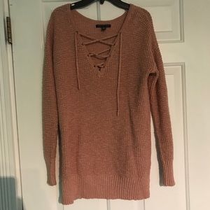 American eagle knit sweater with lace up